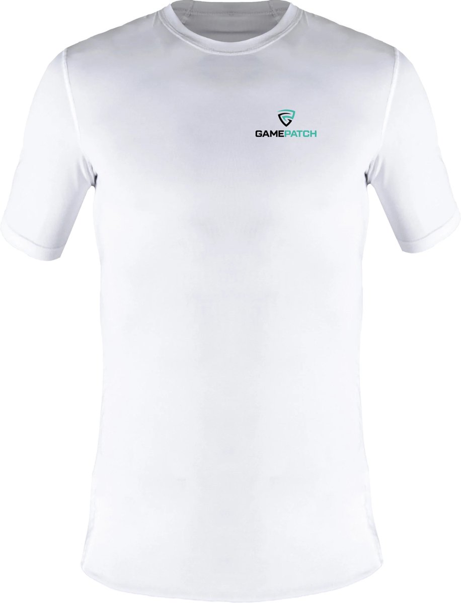 GAMEPATCH | Compression shirt SHORT SLEEVES | Wit | Maat 2XL | Basketball | Handball | Urban Sports