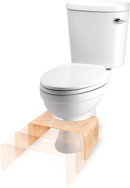 Fysiologische houten toiletkruk - Gemaakt in Frankrijk - Toiletkruk - Maakt hurkende positie mogelijk tegen obstipatie. van GottaJoga — afbeelding 2