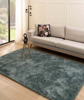 Hoogpolig vloerkleed velvet - Posh blauw 160x230 cm