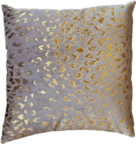 Sierkussen - luipaard print - oudroze - goud - 45x45 - De Prinsenhof - binnen kussen - comfort - gouden lurex