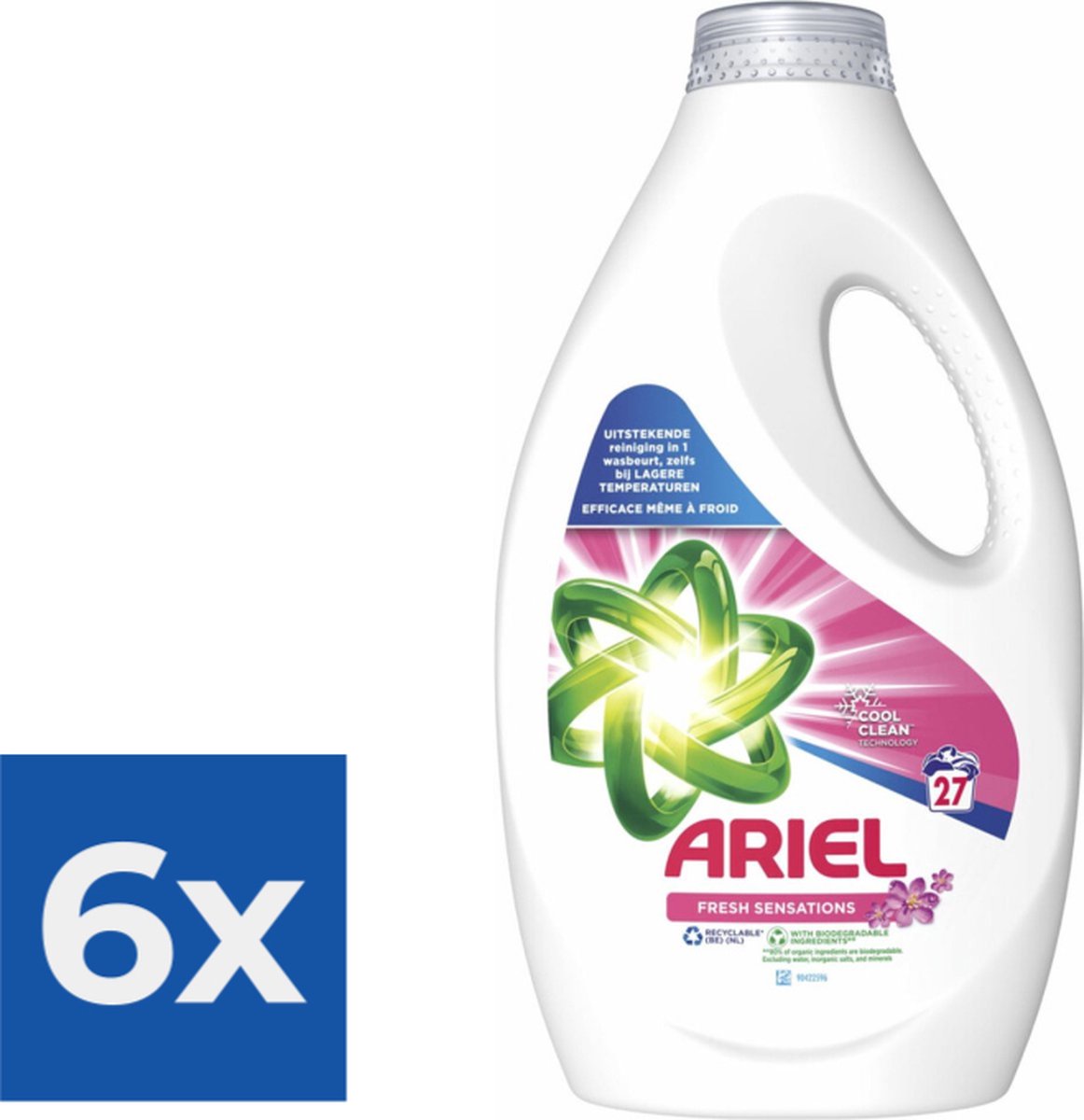 Ariel Vloeibaar Wasmiddel Fresh Sensations - 1215 ml (27 wasbeurten) - Voordeelverpakking 6 stuks