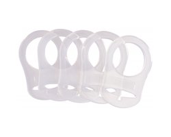MAM Siliconen Fopspeen Ringen | Fopspeen clip | Fopspeenhouder | 5 stuks | Transparant