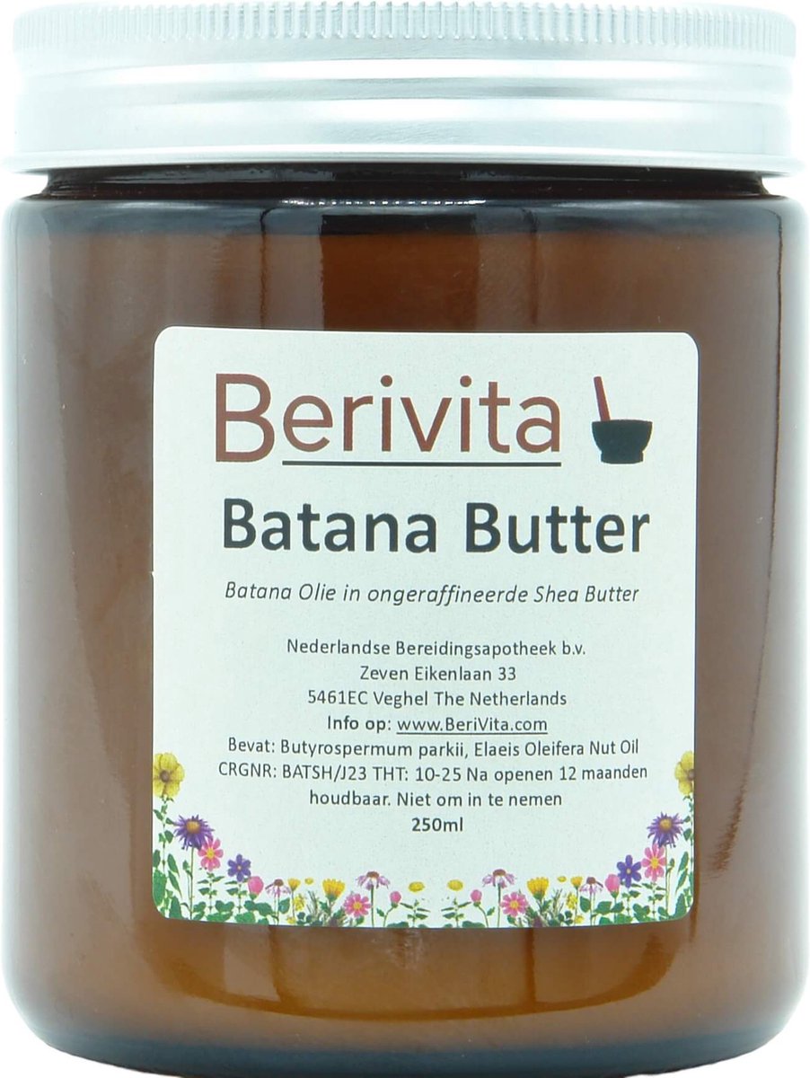 Batana Butter 250ml Glazen Pot - Huid en Haarbutter met Batana Olie en Shea Butter