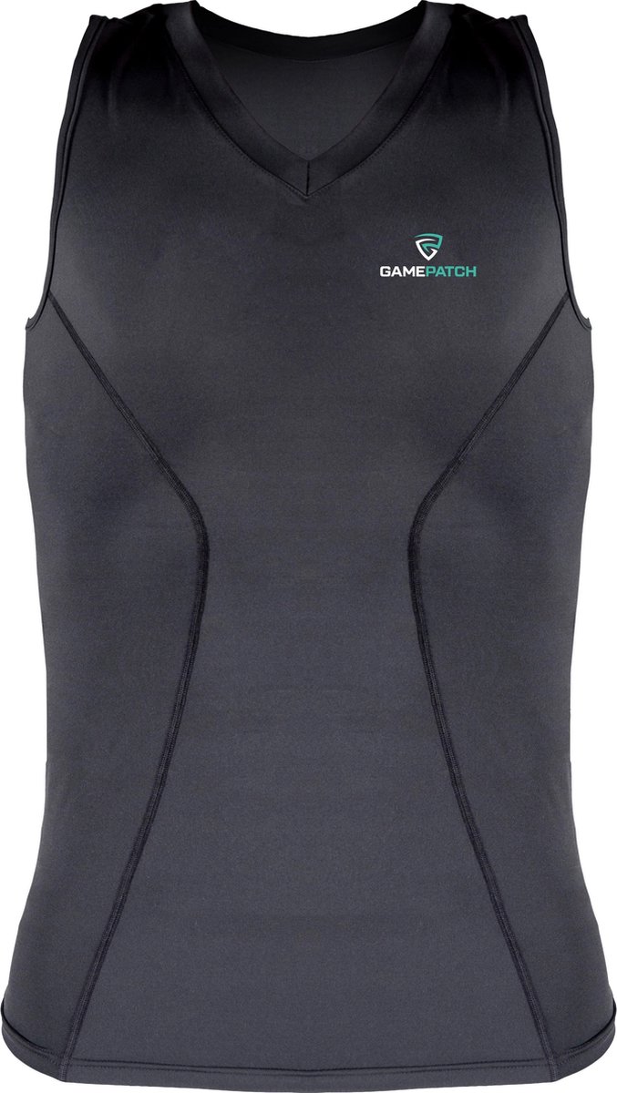 GAMEPATCH | Compression Shirt SLEEVELESS | Zwart | Maat XS | Basketball | Handball | Urban Sports