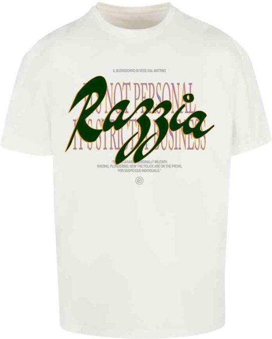 Mister Tee - Razzia Oversize Heren T-shirt - 4XL - Creme