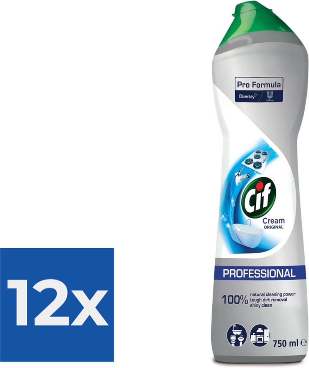 Schuurmiddel Cif cream 750ml - Voordeelverpakking 12 stuks