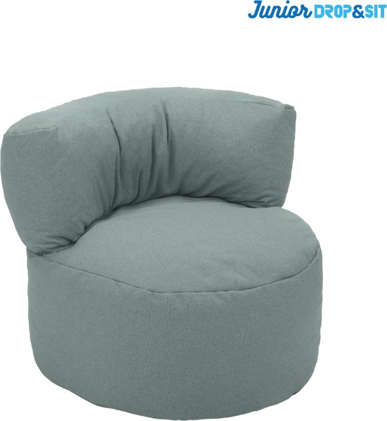 Drop & Sit Beanbag Chair Junior - Pouf Enfant Vert Menthe - 70 x 50 cm - Chaise Haute avec Rembourrage Intérieur