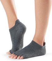 ToeSox Low Rise - Antislip Sokken - Open Tenen - Charcoal – Grijs