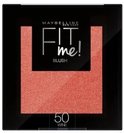 Maybelline Fit Me Blush 50 Wine, een koraalrode blush met fijne glitters.