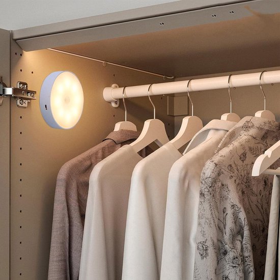 Bewegingssensor LED Nachtlampje Nachtlampje USB Oplaadbaar, Langdurig Batterij & 3 Lichtmodi, Draadloos Magnetisch Stickernachtlampje, voor Keukenkast Garderobe Lamp Trap Draadloze Kastlicht (Warm Wit) 2 stuks. van Gotrays — afbeelding 3