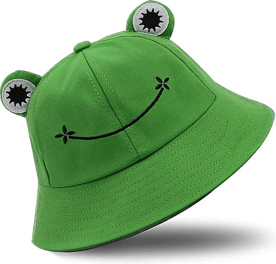 Saaf Bucket Hat - Vissershoedje - Festival Outfit - Zonnehoed voor Dames / Heren - Kikker - Groen