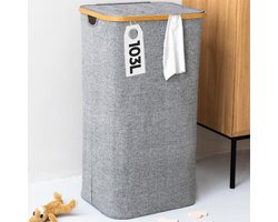 Gadgy Wasmand met Deksel - Opvouwbaar - 103 liter - Wasbox met Uitneembare Waszak - Wasmanden - Laundry Basket - Grijs