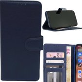 iPhone 15 Plus Bookcase Telefoon hoesje Stevige Portemonnee Wallet Case – Pasjeshouder - Kunstleer - Donker blauw