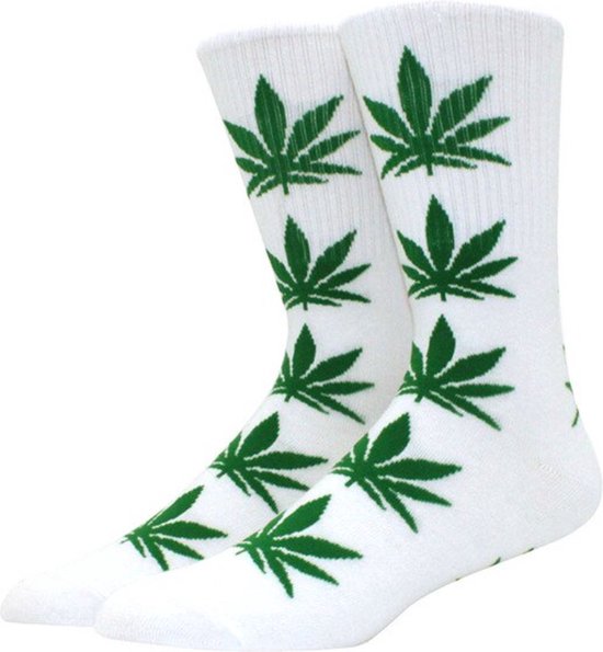Weed Sokken - dames maat 36 tot 41 - Wietblaadjes/Cannabis/Marihuana - Stoner socks