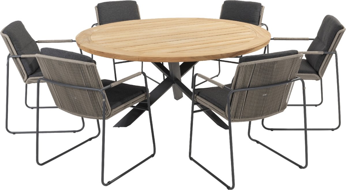 Taste Parma/Prado ronde tuinset - 7-delig - stapelbaar - Tuinset in professionele stijl.