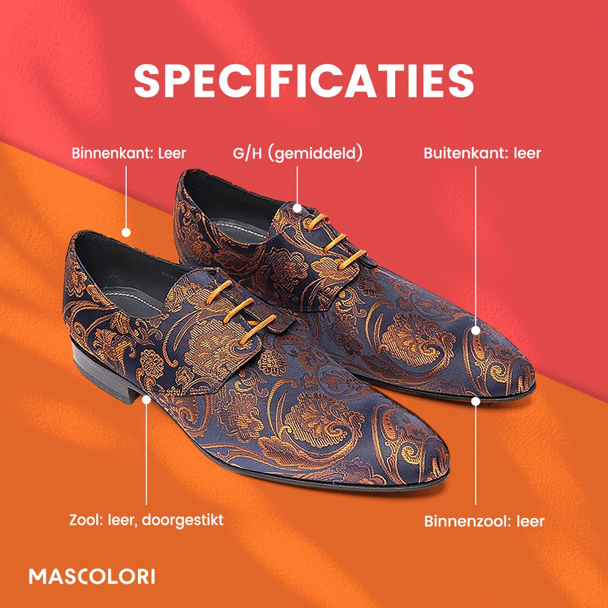 Mascolori Herenshoenen Hora Azul Handgemaakte Schoenen in Leer