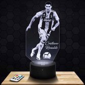 WonderStore© Cristiano Ronaldo-6 Nachtlamp – 3D lamp – 16 Kleuren – Sfeerlamp – Nachtlampje Kinderen - Met afstandsbediening