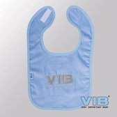 VIB® - Slabbetje Luxe velours - VIB Blue Silver - Babykleertjes - Baby cadeau