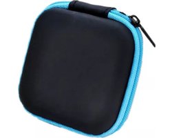 Oortjes opberg hoesje - Case - Etui - Organizer - Voor oordopjes en laadkabels - USB - Blauw
