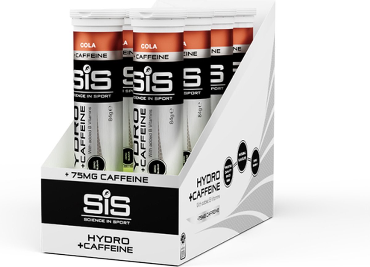 Science in Sport - SIS Go Hydro cafeïne Bruistabletten - 300mg Elektrolyten en 75 mg cafeïne - Cola Smaak - 8x20 (160) Tabletten voordeelverpakking
