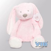 VIB® - Konijn groot 60 cm - Roze - Babykleertjes - Baby cadeau