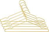 QUVIO Kledinghangers - Set van 5 - Kleerhangers - Hangers kleding - Broekhangers - Goudkleur - Goud - Staal