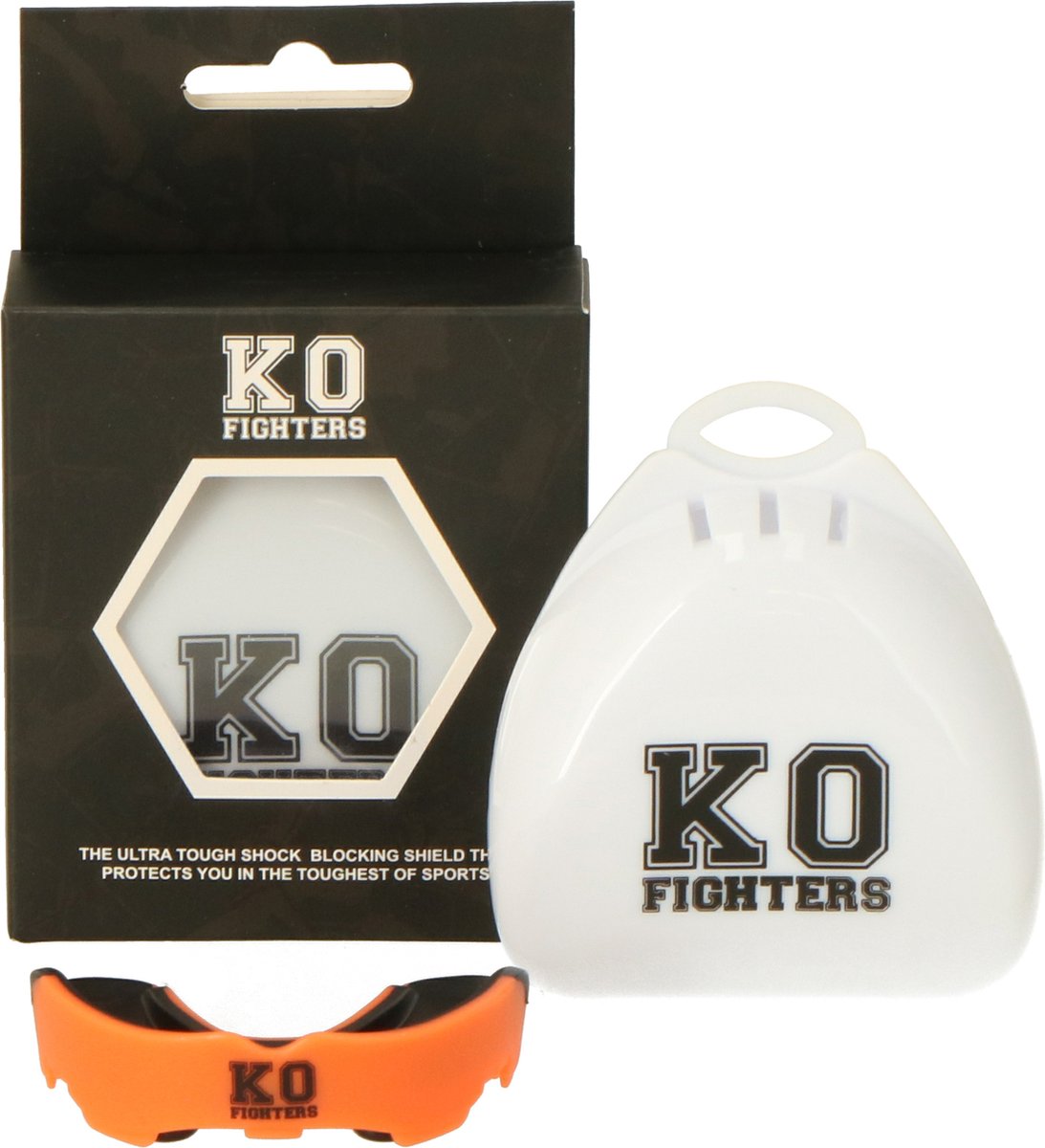 KO Fighters - Hockey Bitje - Gebitsbeschermer - Mouthguard - Oranje/ Zwart - Senior