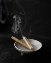 Palo Santo Wierook brander - Copal incense burner - Wierookhars - Hand Gemaakt Keramiek - Witte Salie holder - Inti
