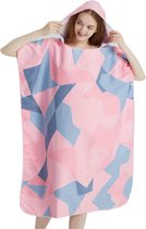 Livano Surf Poncho Voor Volwassenen - Omkleed Handdoek Zacht - Dames & Heren - Roze