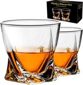 Whiskyglazen set van 2, Old Fashioned cocktailglas, 10 oz whiskyglazen, bourbon glazen, rocks glazen voor Scotch, sterke drank, vodka, bourbon, whisky cadeaus voor mannen, echtgenoot, vriend.