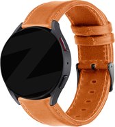 Bandz universeel 22mm lederen band 'Classic' geschikt voor Samsung Galaxy Watch 3 45mm / Watch 1 46mm / Gear S3 Classic & Frontier - Polar Vantage M / M2 / Grit X - Huawei Watch GT 1/2/3/4 46mm / GT 2 Pro - Leren bandje met gespsluiting - bruin