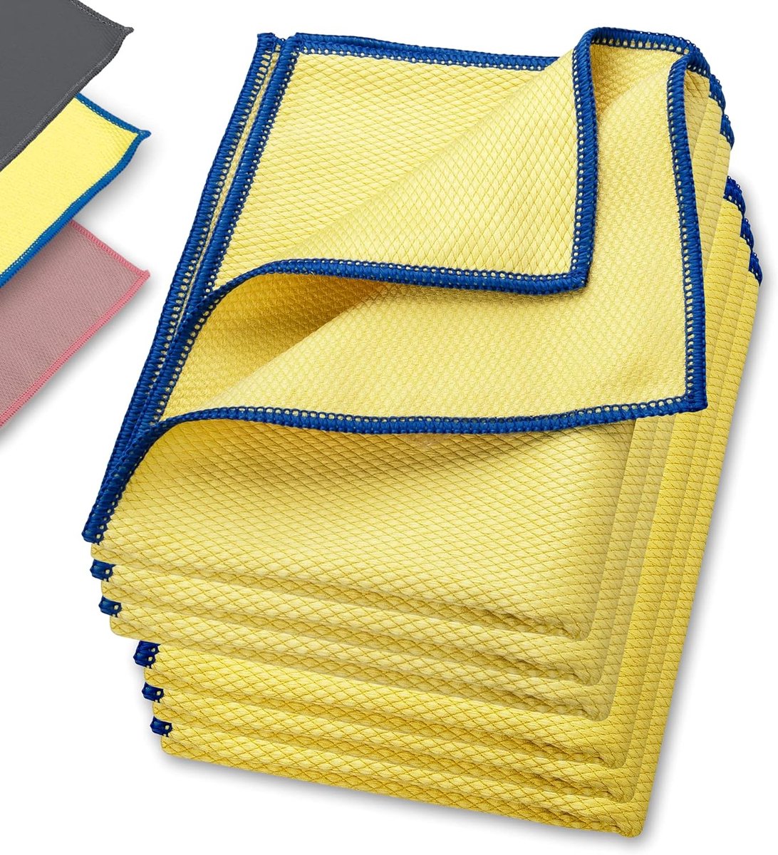 Goedkoopste Raamdoek streepvrij, premium microvezel glasdoek (6 stuks, 60 x 40 cm), glazen poetsdoeken voor binnen en buiten - Geel