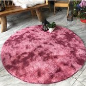 Vloerkleed, zacht tapijt, antislip, yogamat, slaapkamer, vloer, bank, shaggy zijdeachtig pluche tapijt, (roze paars, 100 x 100 cm)