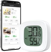 YUCONN Hygrometer Bluetooth - Thermometer binnen en buiten - Weerstation Draadloos - Luchtvochtigheidsmeter binnen en buiten - Temperatuurmeter binnen en buiten - Digitaal gratis app