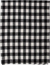 Plaid 130x170 cm Zwart Wit Polyester Deken