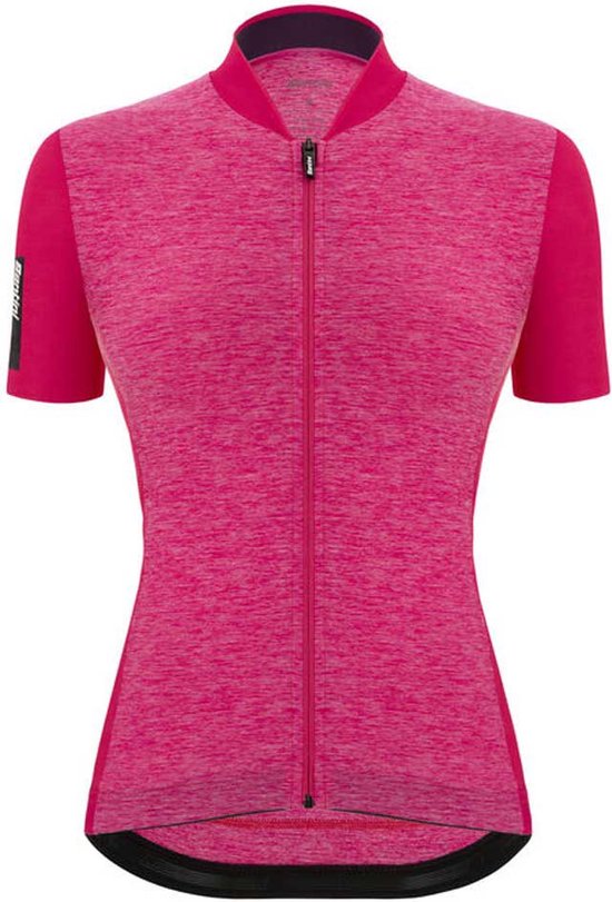 Santini Maillot De Cyclisme Manches Courtes Femme Rose - Colore Puro - Maillot S/ S Pour Dame Pink-XL