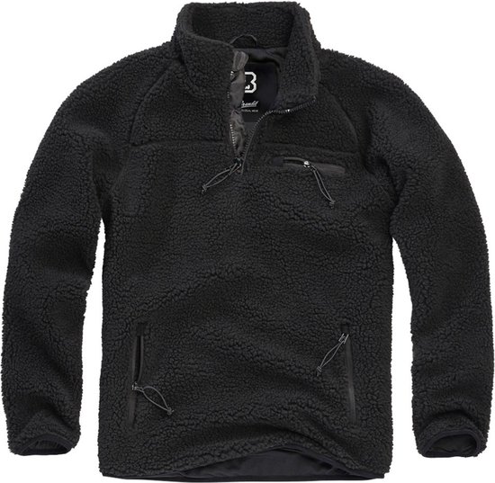 Brandit - Teddyfleece Troyer Pullover Jas - Fleece vest - S - Zwart