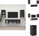 vidaXL Tv-meubelset - Grijs - 37 x 37 x 72 cm - 4 x tv-meubel - Kast