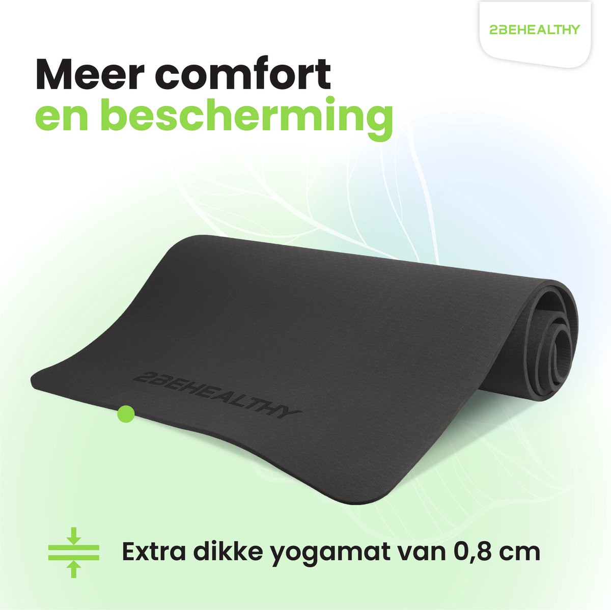 2BEHEALTHY Antislip Yogamat 0,8cm thumbnail 3