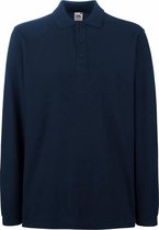 Fruit Of The Loom Premium Poloshirt Met Lange Mouwen kleur Navy Blue Maat L