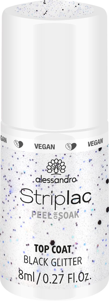 Goedkoopste Alessandro Striplac Top coat Black Glitter 8 ml