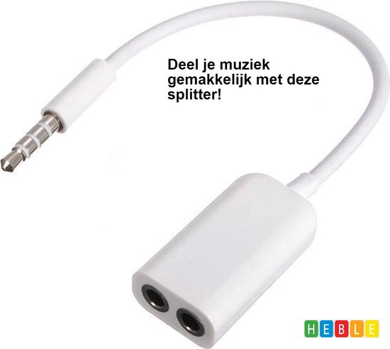 *** 3.5mm 1 naar 2 Koptelefoon / Oordopjes aansluitingen Splitter - van Heble® ***