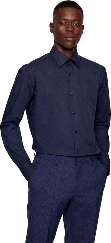 Boss H-joe Kent Overhemd Blauw 45 / Long Man