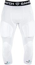 GAMEPATCH | Padded 3/4 tights with full protection | Wit | Maat M | Basketball | Handball | Urban Sports