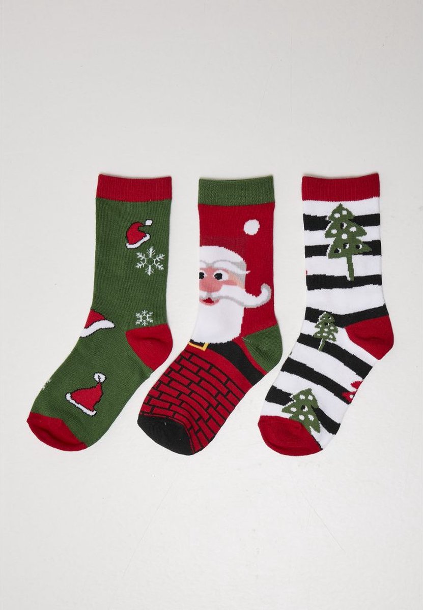 Urban Classics Stripe Santa Christmas 3-pack Sokken 39/42 Multicolours Multicolor