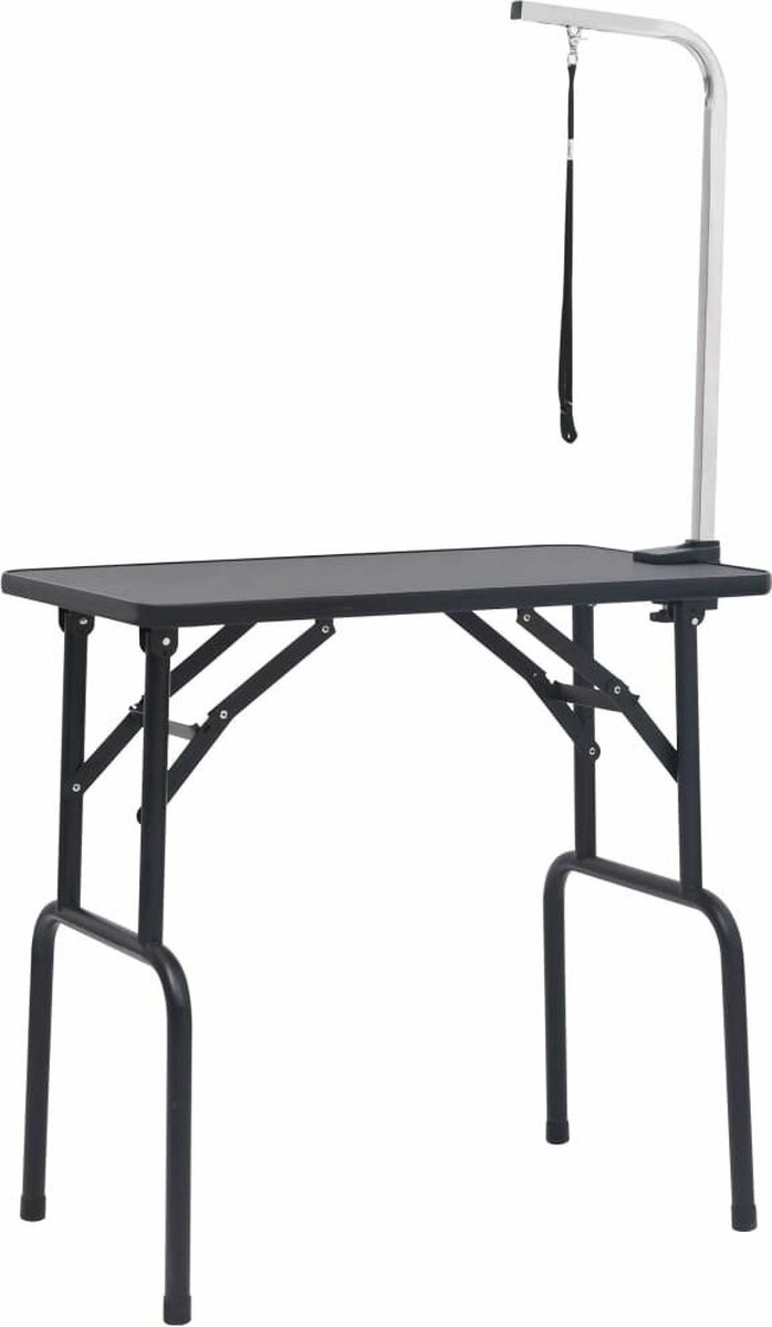 Groomstyle Honden Trimtafel - 81 x 46 x 76 cm - Met Verstelbare Trimarm en Trimlus - Ant-Slip Rubberen Toplaag - Stevige Metalen Poten met Rubberen Beschermdoppen - Voor Hond en Puppy - Hondenverzorging - Inklapbaar