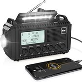 Radio Op Batterijen Voor Rampen - Radio Opwindbaar - Noodradio - Noodradio Solar Opwindbaar - Zwart