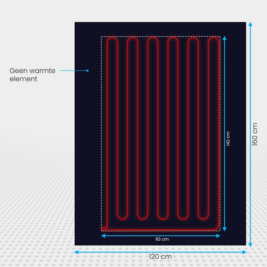 Auronic Elektrische Deken - 160 x 120 cm - 1 Persoons Warmtedeken - 3 Warmtestanden met Timer - Verwarmingsdeken - Nachtblauw