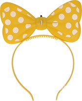 Gele strik diadeem met verlichting - Verkleed/carnavalaccessoires - Minnie Mouse strik op haarband