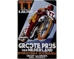 TT Races Assen 1931 Groote prijs van Nederland Reclamebord van metaal METALEN-WANDBORD - MUURPLAAT - VINTAGE - RETRO - HORECA- BORD-WANDDECORATIE -TEKSTBORD - DECORATIEBORD - RECLAMEPLAAT - WANDPLAAT - NOSTALGIE -CAFE- BAR -MANCAVE- KROEG- MAN CAVE